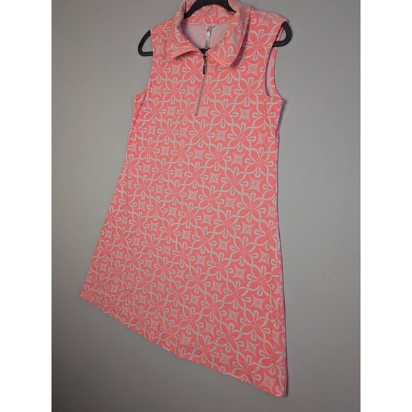 Lulu B Sleeveless Swing Dress Womens Large SPF Fabric Pink Floral Stretchy Beach - Picture 2 of 14
